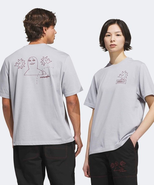 adidas(アディダス)の「SKATEBOARDING x MARK GONZALES NOT AMUSED TEE / アディダスオリジナルス adidas Originals(Tシャツ/カットソー・メンズ・グレー・XX-LARGE/3XL/LARGE/MEDIUM/SMALL/X-LARGE/X-SMALL)」の2枚目の写真