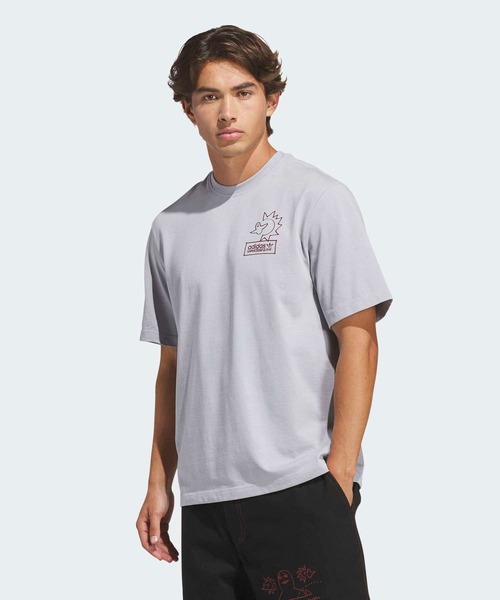 adidas(アディダス)の「SKATEBOARDING x MARK GONZALES NOT AMUSED TEE / アディダスオリジナルス adidas Originals(Tシャツ/カットソー・メンズ・グレー・XX-LARGE/3XL/LARGE/MEDIUM/SMALL/X-LARGE/X-SMALL)」の3枚目の写真