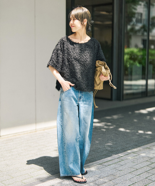 Spick & Span(スピックアンドスパン)の「《追加2》フェザーライクTブラウス(シャツ/ブラウス・レディース・アイボリー/ブラック・FREE)」の18枚目の写真