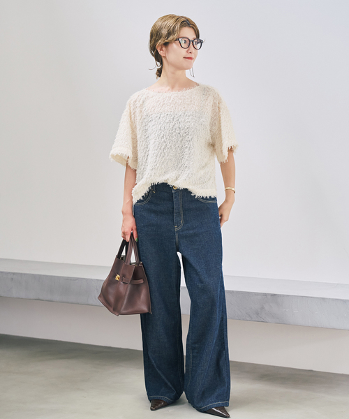 Spick & Span(スピックアンドスパン)の「《追加2》フェザーライクTブラウス(シャツ/ブラウス・レディース・アイボリー/ブラック・FREE)」の20枚目の写真