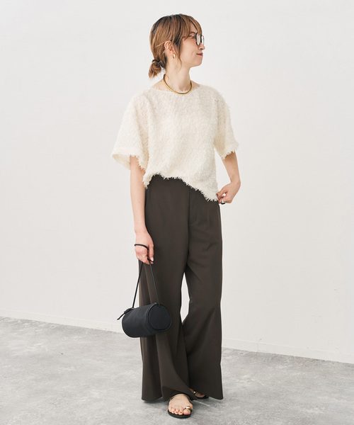 Spick & Span(スピックアンドスパン)の「《追加2》フェザーライクTブラウス(シャツ/ブラウス・レディース・アイボリー/ブラック・FREE)」の21枚目の写真