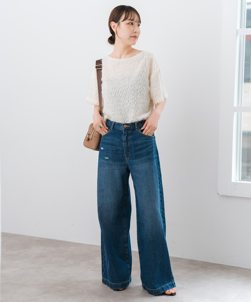 Spick & Span(スピックアンドスパン)の「《追加2》フェザーライクTブラウス(シャツ/ブラウス・レディース・アイボリー/ブラック・FREE)」の22枚目の写真