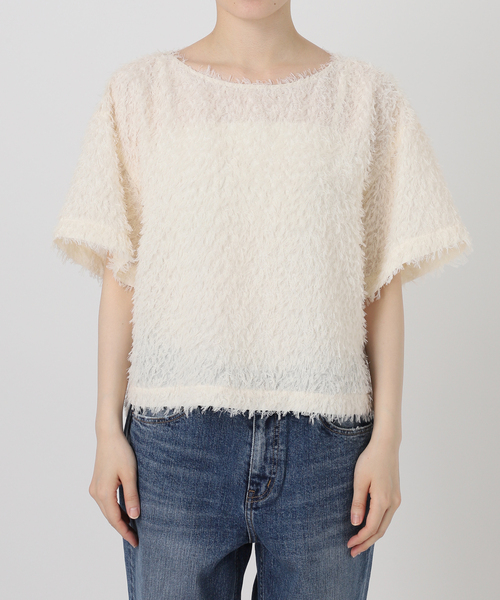 Spick & Span(スピックアンドスパン)の「《追加2》フェザーライクTブラウス(シャツ/ブラウス・レディース・アイボリー/ブラック・FREE)」の16枚目の写真