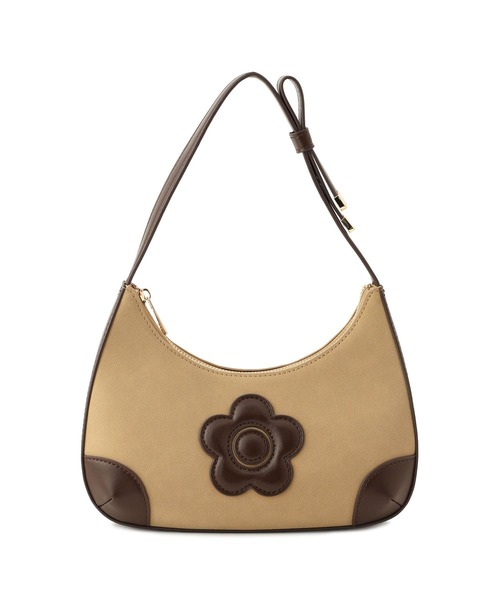 MARY QUANT(マリークワント)の「【MARY QUANT×VIS】デイジーハンドルリボンワンショルダーバッグ(ショルダーバッグ・レディース・ベージュ系その他2/キナリ/ブラック・FREE)」の1枚目の写真