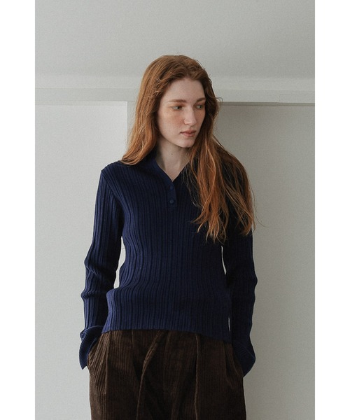 tento(テント)の「Variegated Rib High-Neck Knit Sweater(ニット/セーター・レディース・ネイビー/グレー/レッド/ブラック・FREE)」の4枚目の写真