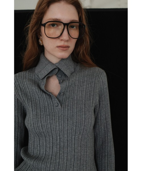 tento(テント)の「Variegated Rib High-Neck Knit Sweater(ニット/セーター・レディース・ネイビー/グレー/レッド/ブラック・FREE)」の3枚目の写真
