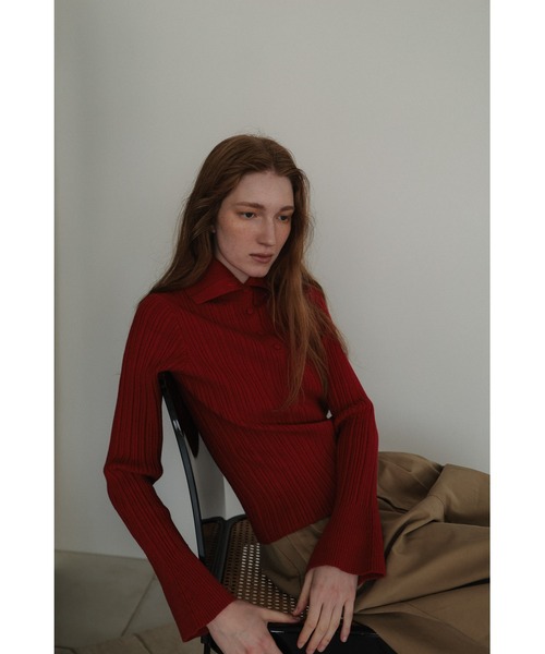 tento(テント)の「Variegated Rib High-Neck Knit Sweater(ニット/セーター・レディース・ネイビー/グレー/レッド/ブラック・FREE)」の11枚目の写真