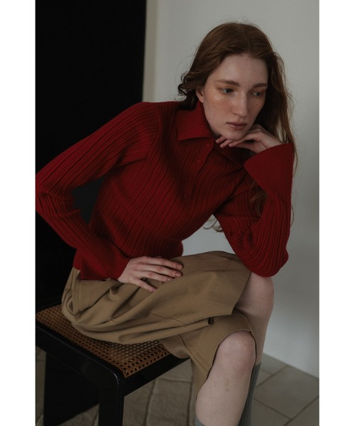 tento(テント)の「Variegated Rib High-Neck Knit Sweater(ニット/セーター・レディース・ネイビー/グレー/レッド/ブラック・FREE)」の13枚目の写真