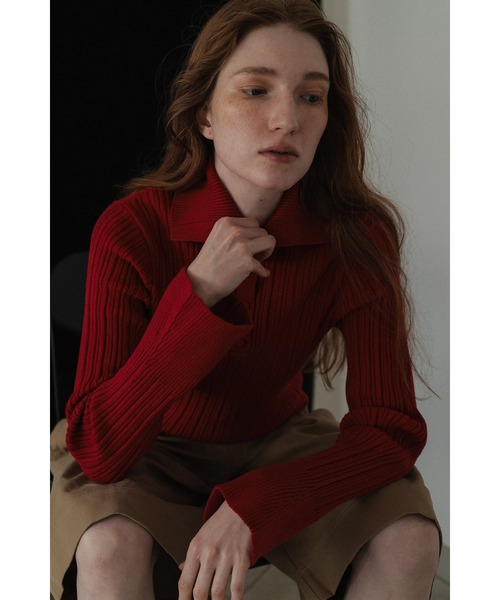 tento(テント)の「Variegated Rib High-Neck Knit Sweater(ニット/セーター・レディース・ネイビー/グレー/レッド/ブラック・FREE)」の12枚目の写真