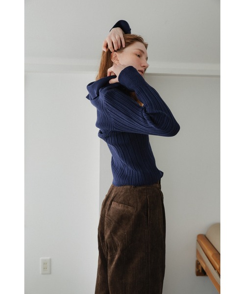 tento(テント)の「Variegated Rib High-Neck Knit Sweater(ニット/セーター・レディース・ネイビー/グレー/レッド/ブラック・FREE)」の19枚目の写真