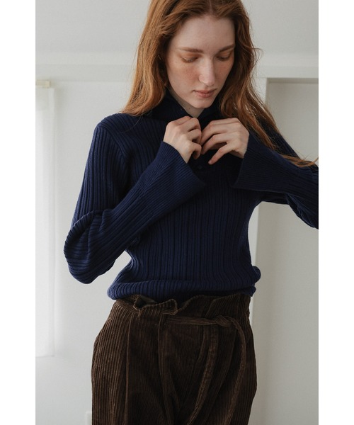 tento(テント)の「Variegated Rib High-Neck Knit Sweater(ニット/セーター・レディース・ネイビー/グレー/レッド/ブラック・FREE)」の20枚目の写真