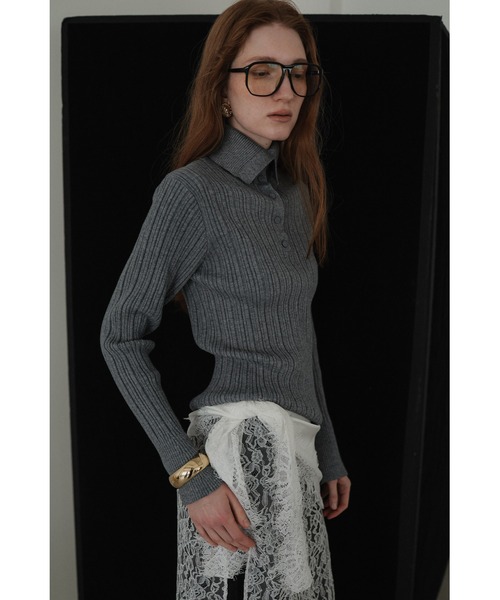 tento(テント)の「Variegated Rib High-Neck Knit Sweater(ニット/セーター・レディース・ネイビー/グレー/レッド/ブラック・FREE)」の22枚目の写真