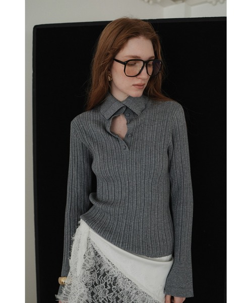 tento(テント)の「Variegated Rib High-Neck Knit Sweater(ニット/セーター・レディース・ネイビー/グレー/レッド/ブラック・FREE)」の21枚目の写真