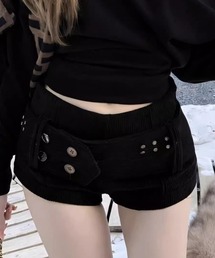 ワイドベルトマイクロミニショートパンツ