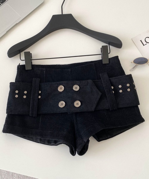 LAC-VERT（ラック・ヴェール）の「ワイドベルトマイクロミニショートパンツ（その他パンツ・レディース・ブラウン/ベージュ/ブラック・FREE）」の12枚目の写真