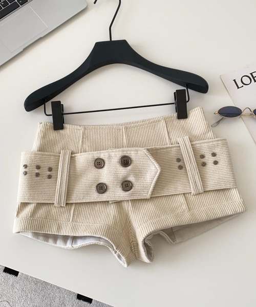 LAC-VERT（ラック・ヴェール）の「ワイドベルトマイクロミニショートパンツ（その他パンツ・レディース・ブラウン/ベージュ/ブラック・FREE）」の13枚目の写真