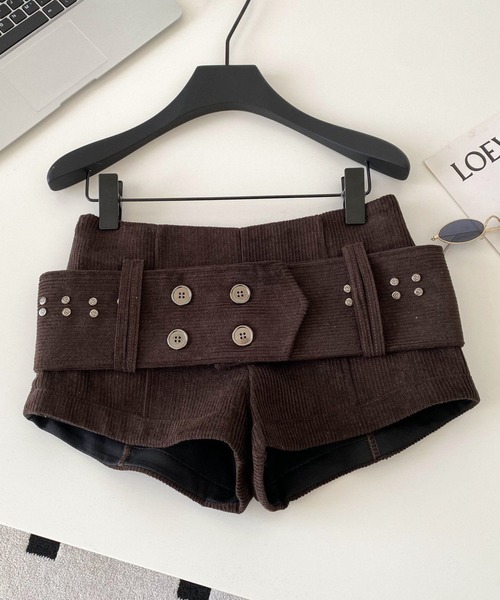 LAC-VERT（ラック・ヴェール）の「ワイドベルトマイクロミニショートパンツ（その他パンツ・レディース・ブラウン/ベージュ/ブラック・FREE）」の14枚目の写真