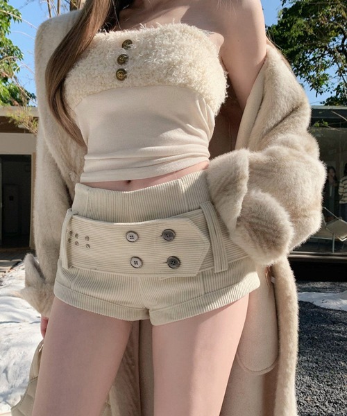 LAC-VERT（ラック・ヴェール）の「ワイドベルトマイクロミニショートパンツ（その他パンツ・レディース・ブラウン/ベージュ/ブラック・FREE）」の9枚目の写真
