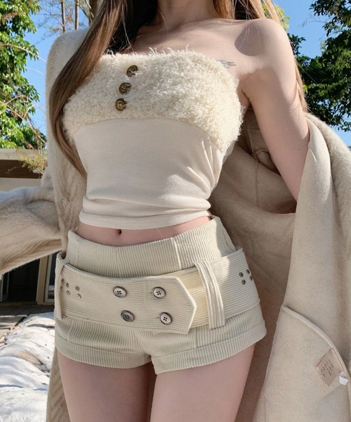LAC-VERT（ラック・ヴェール）の「ワイドベルトマイクロミニショートパンツ（その他パンツ・レディース・ブラウン/ベージュ/ブラック・FREE）」の8枚目の写真