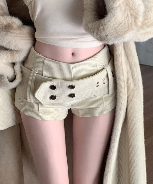 LAC-VERT（ラック・ヴェール）の「ワイドベルトマイクロミニショートパンツ（その他パンツ・レディース・ブラウン/ベージュ/ブラック・FREE）」の11枚目の写真