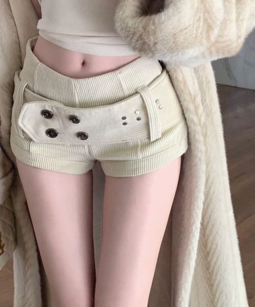 LAC-VERT（ラック・ヴェール）の「ワイドベルトマイクロミニショートパンツ（その他パンツ・レディース・ブラウン/ベージュ/ブラック・FREE）」の10枚目の写真