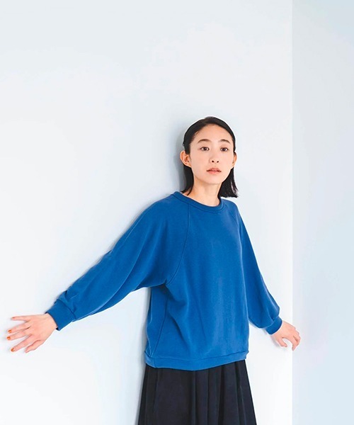 D(ディー)の「エアーループスウェット【ラグランロング】(Tシャツ/カットソー・レディース・チャコールグレー/ブルー・MEDIUM)」の3枚目の写真