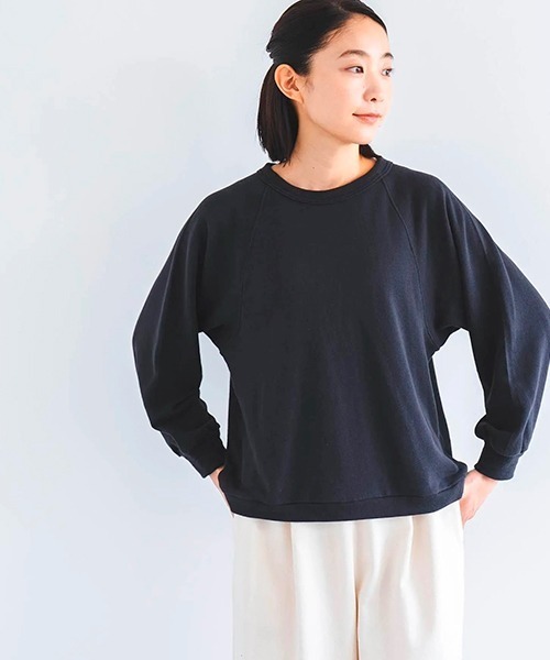 D(ディー)の「エアーループスウェット【ラグランロング】(Tシャツ/カットソー・レディース・チャコールグレー/ブルー・MEDIUM)」の8枚目の写真