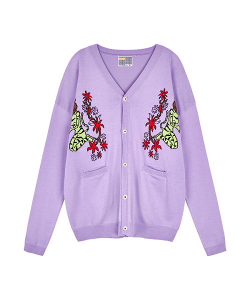 youthbath(ユースバース)の「Cat graphic cotton cardigan_purple(カーディガン/ボレロ・レディース・その他・MEDIUM/LARGE)」の1枚目の写真