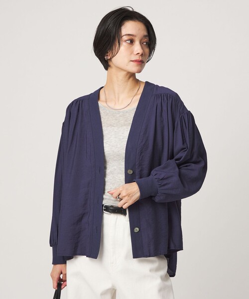 green label relaxing(グリーンレーベルリラクシング)の「R/NY カーディガン ブラウス(シャツ/ブラウス・レディース・ネイビー/ブラック/モカ/ナチュラル・FREE)」の5枚目の写真