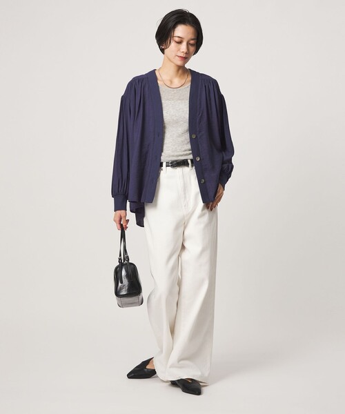 green label relaxing(グリーンレーベルリラクシング)の「R/NY カーディガン ブラウス(シャツ/ブラウス・レディース・ネイビー/ブラック/モカ/ナチュラル・FREE)」の8枚目の写真