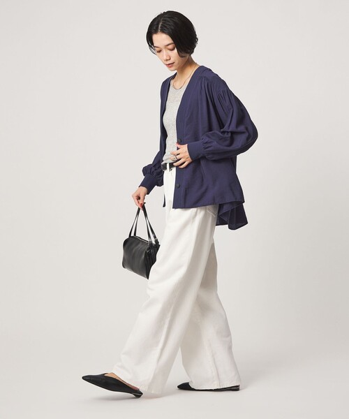 green label relaxing(グリーンレーベルリラクシング)の「R/NY カーディガン ブラウス(シャツ/ブラウス・レディース・ネイビー/ブラック/モカ/ナチュラル・FREE)」の10枚目の写真