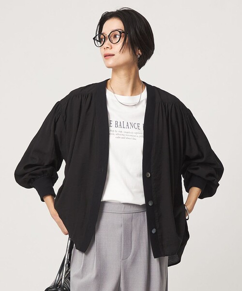 green label relaxing(グリーンレーベルリラクシング)の「R/NY カーディガン ブラウス(シャツ/ブラウス・レディース・ネイビー/ブラック/モカ/ナチュラル・FREE)」の11枚目の写真