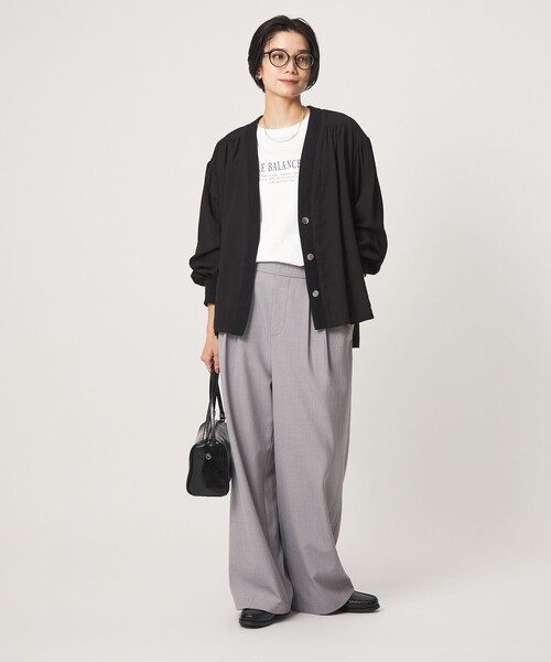 green label relaxing(グリーンレーベルリラクシング)の「R/NY カーディガン ブラウス(シャツ/ブラウス・レディース・ネイビー/ブラック/モカ/ナチュラル・FREE)」の12枚目の写真