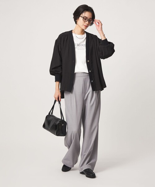 green label relaxing(グリーンレーベルリラクシング)の「R/NY カーディガン ブラウス(シャツ/ブラウス・レディース・ネイビー/ブラック/モカ/ナチュラル・FREE)」の13枚目の写真