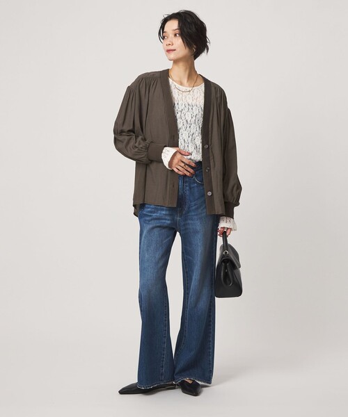 green label relaxing(グリーンレーベルリラクシング)の「R/NY カーディガン ブラウス(シャツ/ブラウス・レディース・ネイビー/ブラック/モカ/ナチュラル・FREE)」の20枚目の写真
