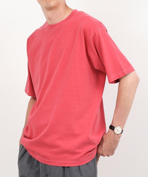 NOLLEY’S(ノーリーズ)の「【BECシリーズ】《接触冷感/UVカット》PIGMENT DYE BIO WASH ピグメント染め オーバーサイズTシャツ(Tシャツ/カットソー・メンズ・ホワイト/ライトブルー/ブラック/レンガ・M/L)」の4枚目の写真