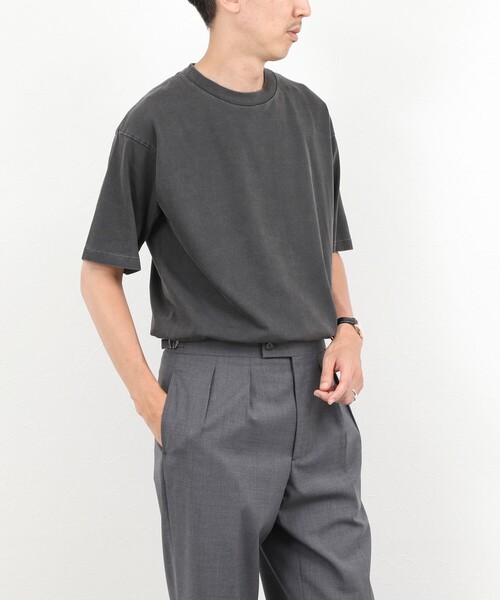 NOLLEY’S(ノーリーズ)の「【BECシリーズ】《接触冷感/UVカット》PIGMENT DYE BIO WASH ピグメント染め オーバーサイズTシャツ(Tシャツ/カットソー・メンズ・ホワイト/ライトブルー/ブラック/レンガ・M/L)」の13枚目の写真