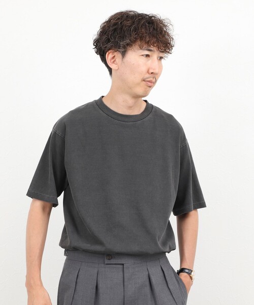 NOLLEY’S(ノーリーズ)の「【BECシリーズ】《接触冷感/UVカット》PIGMENT DYE BIO WASH ピグメント染め オーバーサイズTシャツ(Tシャツ/カットソー・メンズ・ホワイト/ライトブルー/ブラック/レンガ・M/L)」の15枚目の写真
