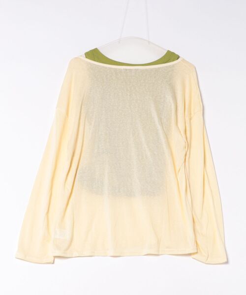 Ritzy(リッツィー)の「星プリント シアーオフショル長袖Tシャツ キャミソール2点セット(Tシャツ/カットソー・レディース・イエロー/ホワイト系その他/イエロー系その他/ホワイト系その他2・FREE)」の6枚目の写真