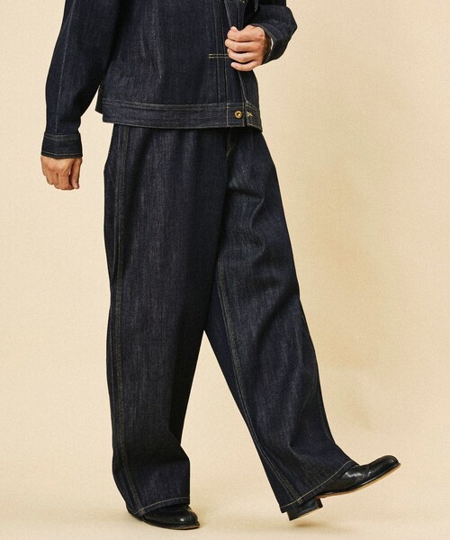 FREAK'S STORE(フリークスストア)の「Lee × FREAK'S STORE/リー 別注 101 COWBOY PANTS/バギーシルエット デニムパンツ(デニムパンツ・メンズ・ネイビー/インディゴブルー・34/32/30)」の21枚目の写真