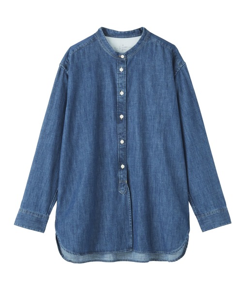 無印良品(ムジルシリョウヒン)の「婦人 洗いざらし デニム スタンドカラー長袖ロングシャツ(シャツ/ブラウス・レディース・ネイビー・S/M/XL/XS/XXL)」の8枚目の写真
