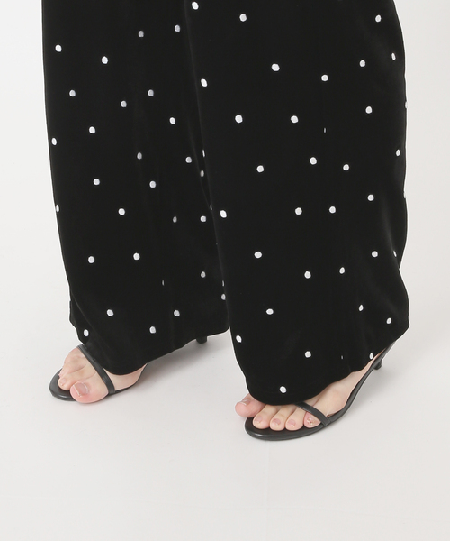 B.C STOCK(ベーセーストック)の「手洗い可 / ベロアドット刺繍パンツ(その他パンツ・レディース・ブラック・FREE)」の17枚目の写真
