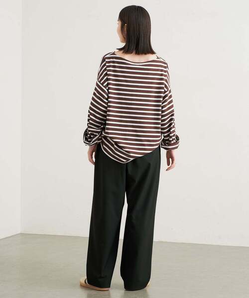 SLOBE IENA（スローブイエナ）の「《WEBのみ4サイズ展開/WEB限定カラー/吸湿発熱/》CIRCULATE WARM タックパンツ（スラックス・レディース・グレー/ブラウン/アイボリー/ブラック・36/34/38/40）」の10枚目の写真