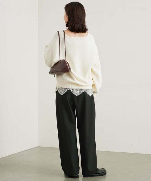 SLOBE IENA（スローブイエナ）の「《WEBのみ4サイズ展開/WEB限定カラー/吸湿発熱/》CIRCULATE WARM タックパンツ（スラックス・レディース・グレー/ブラウン/アイボリー/ブラック・36/34/38/40）」の17枚目の写真