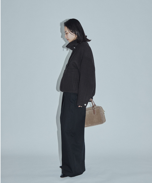 JOURNAL STANDARD(ジャーナルスタンダード)の「【ASIDE】スーパー140メルトンリバージップコート(その他アウター・レディース・ブラウン/ネイビー・FREE)」の6枚目の写真