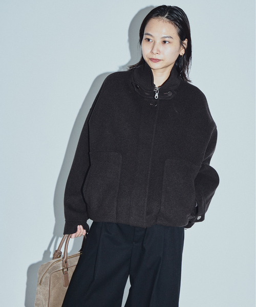 JOURNAL STANDARD(ジャーナルスタンダード)の「【ASIDE】スーパー140メルトンリバージップコート(その他アウター・レディース・ブラウン/ネイビー・FREE)」の9枚目の写真