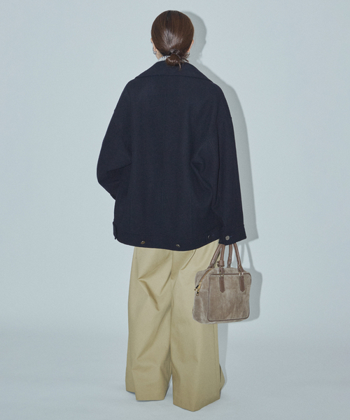 JOURNAL STANDARD(ジャーナルスタンダード)の「【ASIDE】スーパー140メルトンリバージップコート(その他アウター・レディース・ブラウン/ネイビー・FREE)」の14枚目の写真