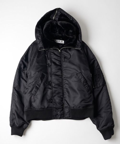 Sourcream(サワークリーム)の「【26AW LOOK掲載品番】【Sourcream】N2B JKT(ミリタリージャケット・レディース・ブラック/チャコールグレー・FREE)」の1枚目の写真