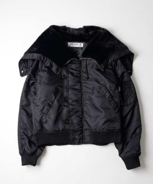 Sourcream(サワークリーム)の「【26AW LOOK掲載品番】【Sourcream】N2B JKT(ミリタリージャケット・レディース・ブラック/チャコールグレー・FREE)」の3枚目の写真