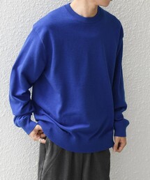 SHIPS any:〈手洗い可能〉ウール混 アンチピリング デザインリブ クルーネック ニット◆